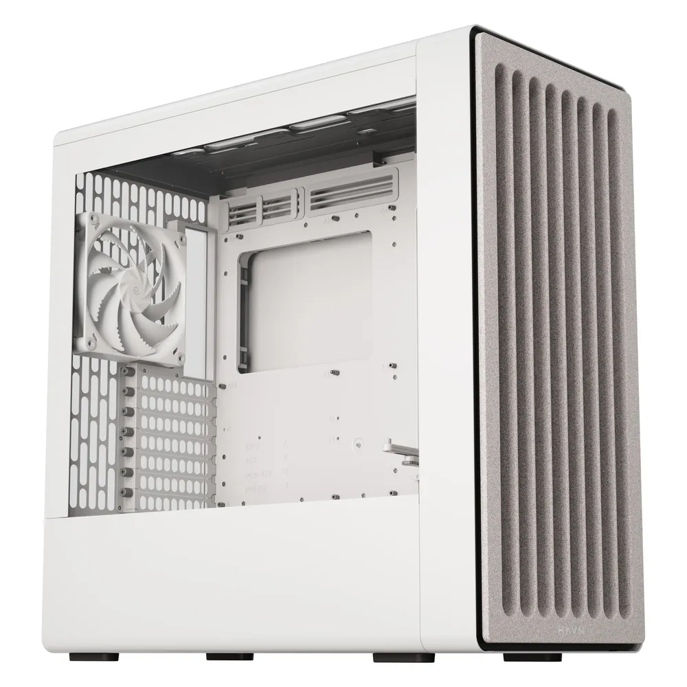 PC Gehäuse HAVN BF 360 Flow Weiß E-ATX 3x Lüfter Glasfenster