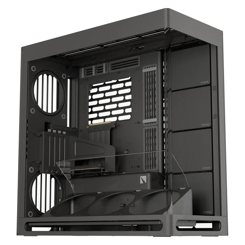 PC-Gehäuse HAVN HS 420 VGPU Midi Tower Schwarz Gaming Seitenscheibe USB-C
