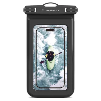 Head Universal-wasserdichte schwimmende Hülle, IPX8 schwimmende Trockentasche für Mobiltelefone bis zu 6,8 Zoll, Schwarz