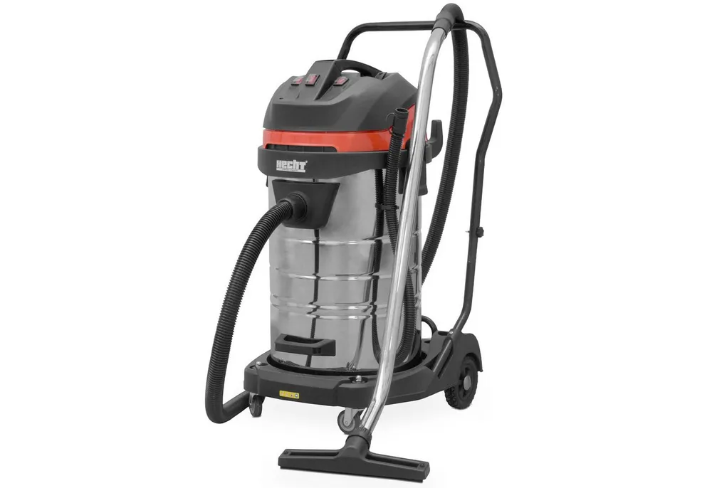 Hecht Industriesauger 8380 Nass-Trockensauger 80L Edelstahlbehälter Werkstattsauger, 3000 W, Behälter, beutellos Staubsauger Baustelle Garage