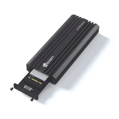 Caja PC Heden 0-BEHEDM2DUAL M.2 SATA Aluminio Negro sin Ventana USB 3.1 Typ-C