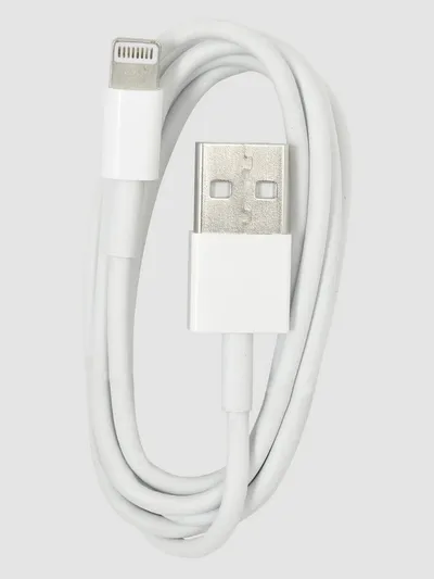 HEITECH USB Ladekabel kompatibel mit iPhone in weiß Smartphone-Ladegerät