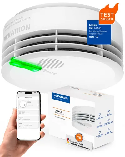 Hekatron Hekatron Genius Plus Rauchmelder (10 Jahre Batterie, Testsieger Stiftung Warentest, made in Germany)