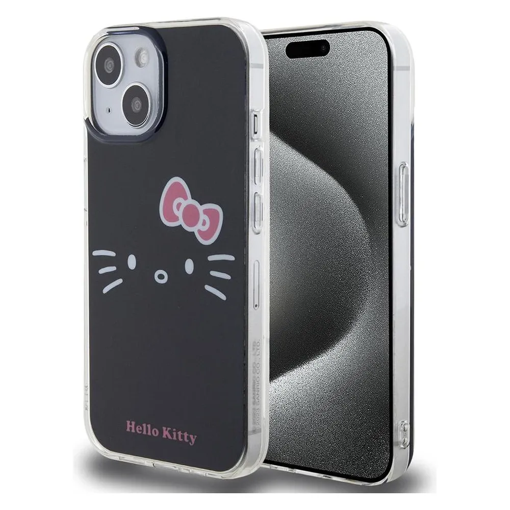 Hello Kitty HKHCP15SHKHLK iPhone 15 6.1" czarny/black hardcase IML Kitty Face