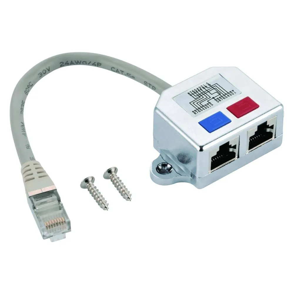 Helos T-Adapter Cat 5e ISDN/ISDN Cable-Sharing Adapter 0,15m