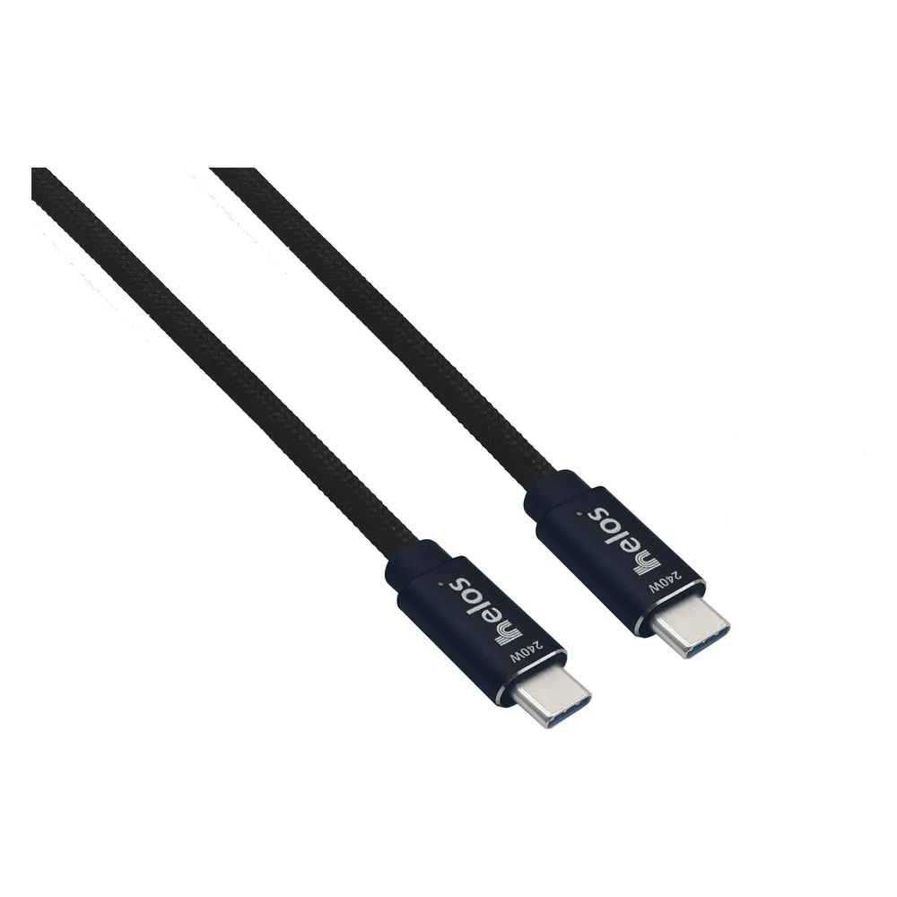 Helos Hi-Speed Ladekabel, USB 2.0, 240W,Type-C PREMIUM Stecker, 1,0m, schwarz
