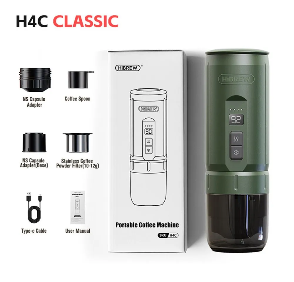 HiBREW Kapselmaschine, 20 Bar Druck, 7500mAh entnehmbarere Batterie