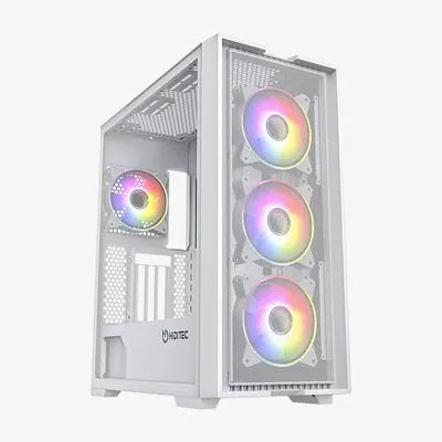 PC-Gehäuse Hiditec H2 AIR ARGB Weiß E-ATX Tower mit ARGB Lüftern PC-Gehäuse Hiditec H2 AIR ARGB Weiß E-ATX Tower mit ARGB Lüftern