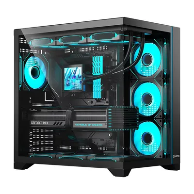 Gehäuse Hiditec H3 PRO Midi Tower Schwarz Transparent ATX