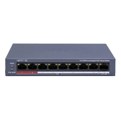Switch Hikvision DS-3E0109P-E/M(C) 8x PoE 1x Uplink Metall Blau