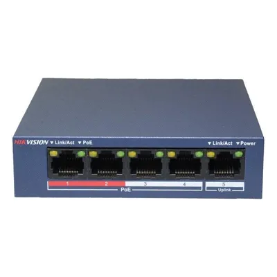 Switch Hikvision DS-3E0105P-E/M 5 Ports PoE Metallgehäuse Lüfterlos