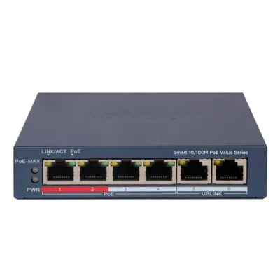 Switch Hikvision DS-3E1106P-EI/M 6 Ports 45W PoE Managed Metallgehäuse