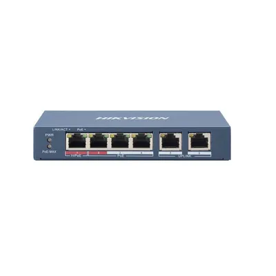 Hikvision DS-3E0106HP-E 6-Port Hi-PoE 10/100 Mbit/s Metall-Switch mit 6KV-Schutz