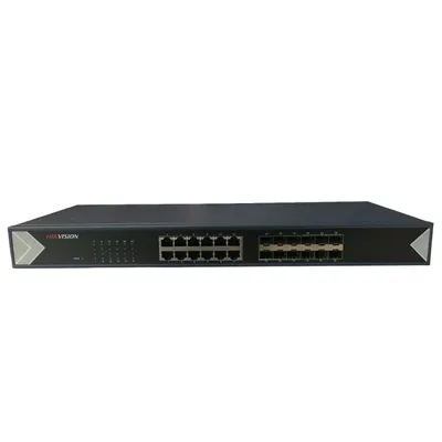 Hikvision DS-3E0524TF Gigabit-Switch, 24 Rack-Ports, 12 RJ45, 12 SFP, 48 Gbit/s, Metall