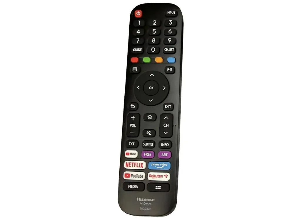 Hisense EN2G30H, T269780, HT269780, VIDAA, SUB EN2A30, HT2 Universal-Smart-TV-Fernbedienung (Schnelltasten für Netflix, Amazon Prime, YouTube & Rakuten TV)