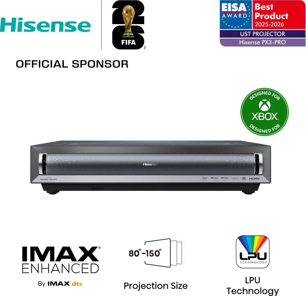 Beamer Hisense PX3-PRO 4K 3000 Lumen 150" Laser DLP Smart Ultrakurzdistanz