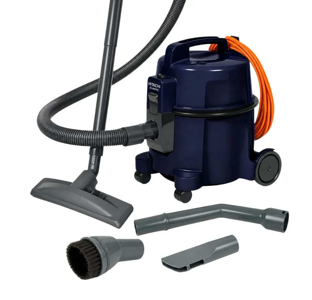 Hitachi Bodenstaubsauger CV-400 PRO DBL, beutellos, 7,5L Tank, HEPA, 13m Radius, 880 W, beutellos, 13 m Aktionsradius, Möbel- und Kantenschutz, 7,5 Liter Staubtank