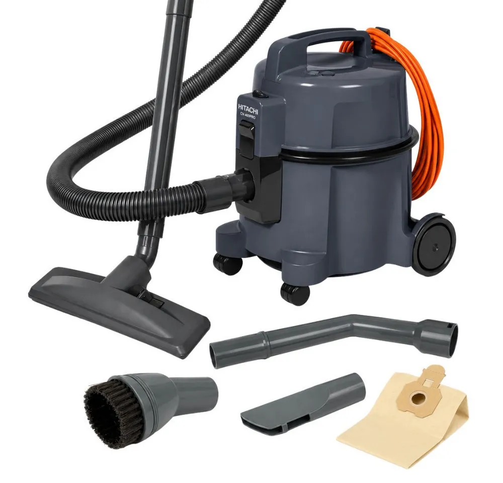 Hitachi Bodenstaubsauger CV-400P PRO GR, 4,5L Papierbeutel, 13m Aktionsradius, HEPA-Filter, 880 W, mit Beutel, 13 m Aktionsradius, Möbel- und Kantenschutz, 7,5 Liter Staubtank