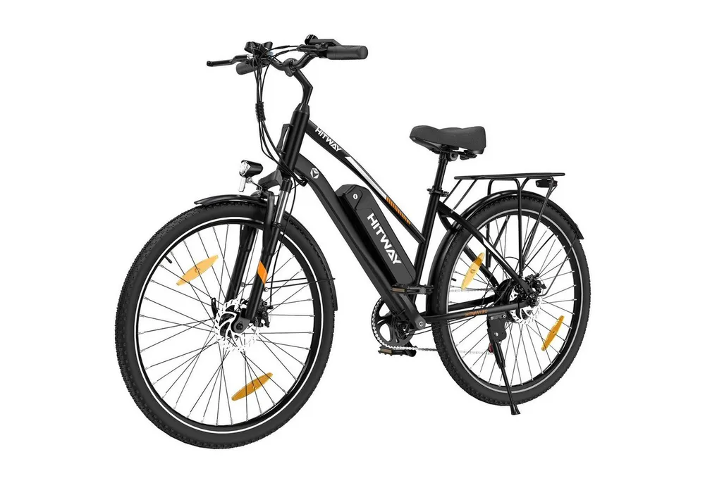 HITWAY E-Bike Cityrad 28 Zoll Elektrofahrrad für Damen Herren bis 50-100km 13Ah Akku, 7 Gang shimano shimano Schaltwerk, Kettenschaltung, Heckmotor, 468 Wh, Pedelec E-Citybike für Erwachsener 170-190cm, mit Schloss, Pumpe
