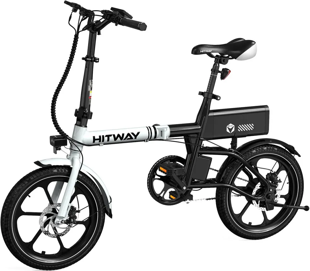 HITWAY E-Bike Faltrad 20 zoll Elektrofahrrad E-Faltrad BK35S, 7 Gang Shimano shimano Schaltwerk, Kettenschaltung, 250W Heckmotor, 324 Wh, APP, Max. 25km/h E-Citybike, Pedelec mit Schloss, Pumpe