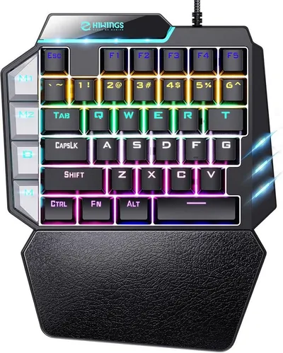 Hiwings Einhand-Gaming-Tastatur mechanische mit RGB Rainbow Beleuchtung Gaming-Tastatur
