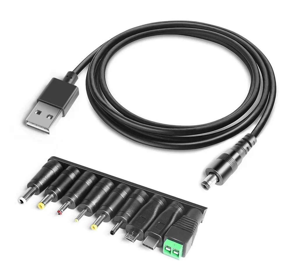 HKY 11 in 1 USB zu DC Kabel Konverter Universal Adapter USB Kabel Netzteil (für Tablet JBL Pulse Samsung Handy Ladegerät)