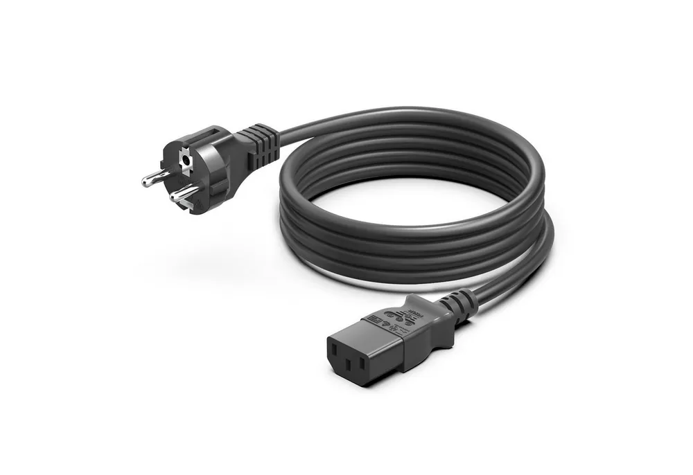 HKY 3-polig Kaltgerätekabel 2m 250V 16A für PC Monitor Drucker TV PS4 Laptop-Kabel, Schutzkontaktstecker Typ F auf C13 Buchse für Beamer Scanner Netzteil