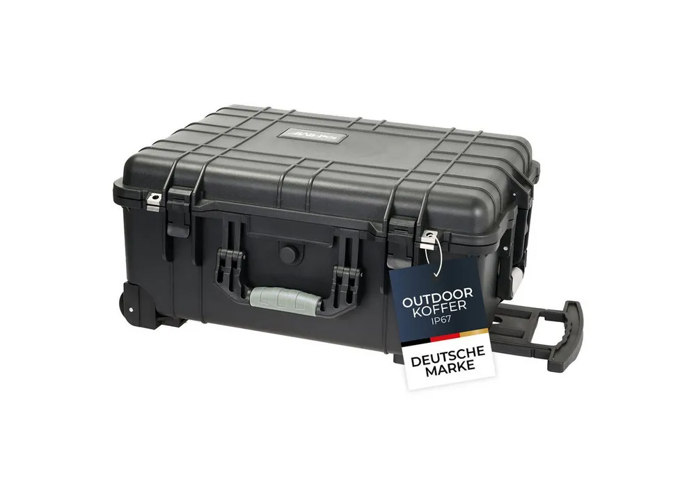 HMF Kameratasche Outdoor-Trolley, ODK400, Fotokoffer, Kamerakoffer, mit Rasterschaumstoff, 58,5 x 45 x 27,5 cm Schwarz