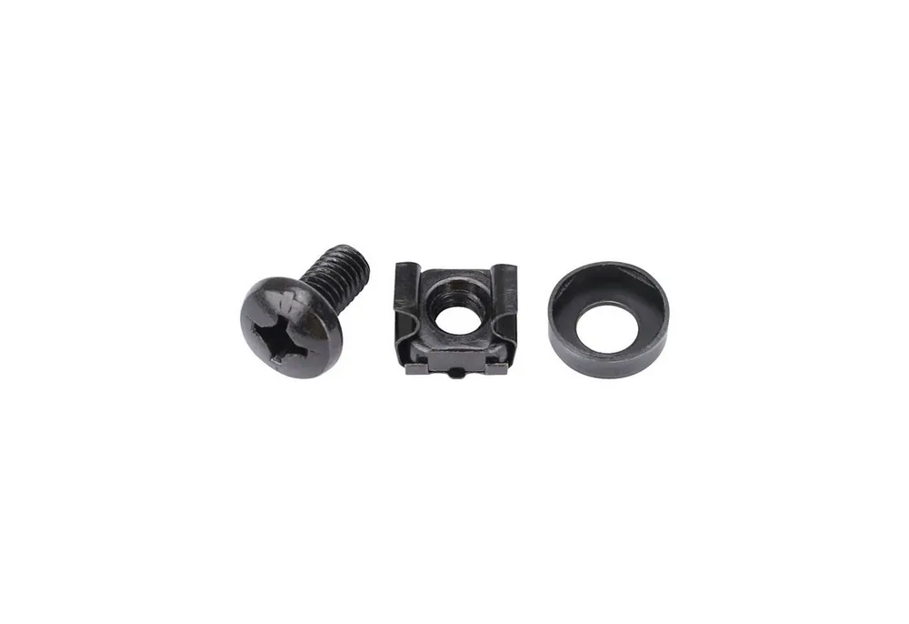 HMF Serverschrank 61012-12er Set Käfigmuttern für 10" oder 19" Serverschrank, Netzwerkschrank, M6 Montageschrauben, schwarz