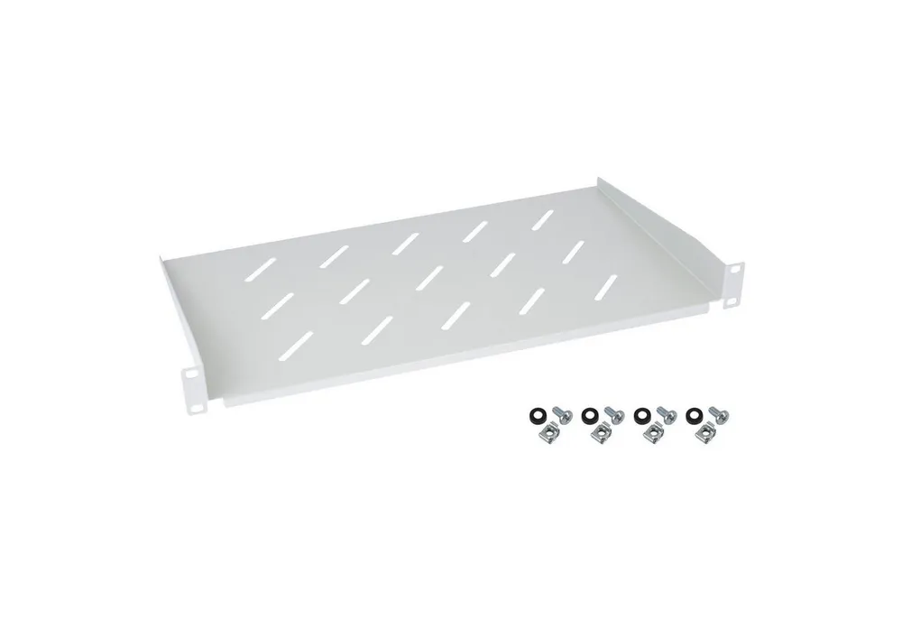 HMF Serverschrank HMF 65499 Fachboden für Serverschrank, 19 Zoll, 1 HE, 250 mm Einbautiefe, Lichtgrau