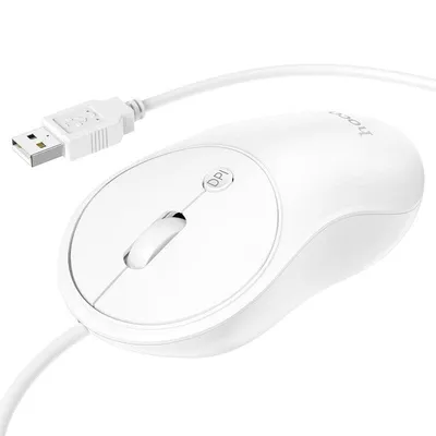 Ratón HOCO GM13 USB Typ A 1600 DPI Weiß Ambidextr Kabel