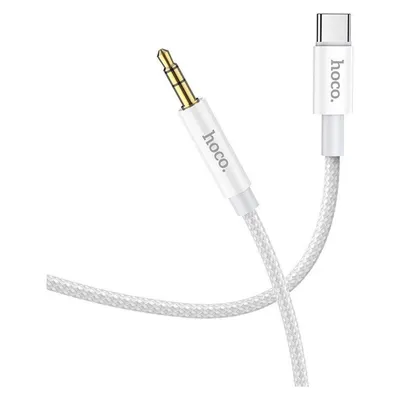 Hoco 1M Digitales 3.5mm AUX Audio zu Typ-C Konvertierungskabel Silber
