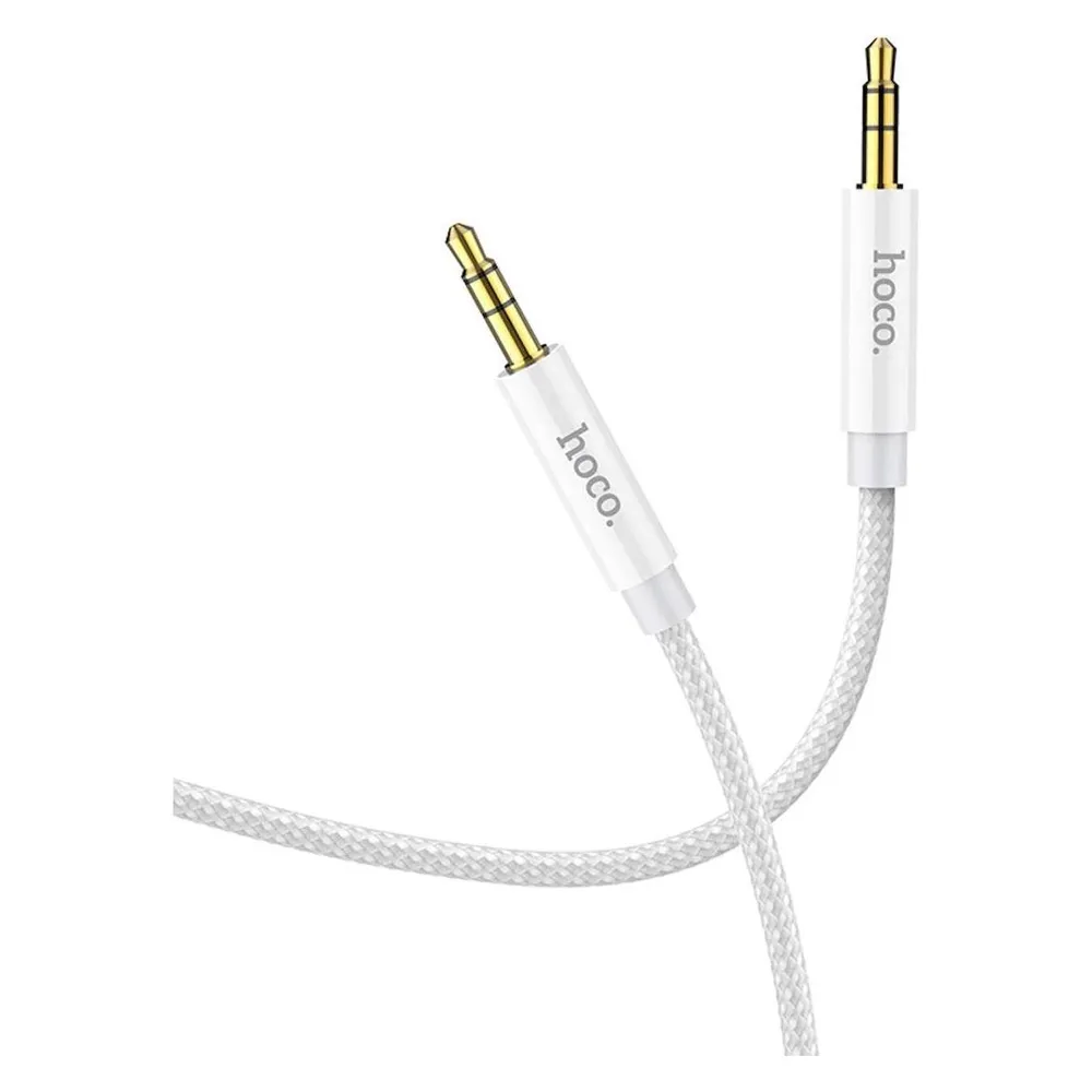 Hoco 1M Dual 3.5mm AUX Audio Kabel Silber