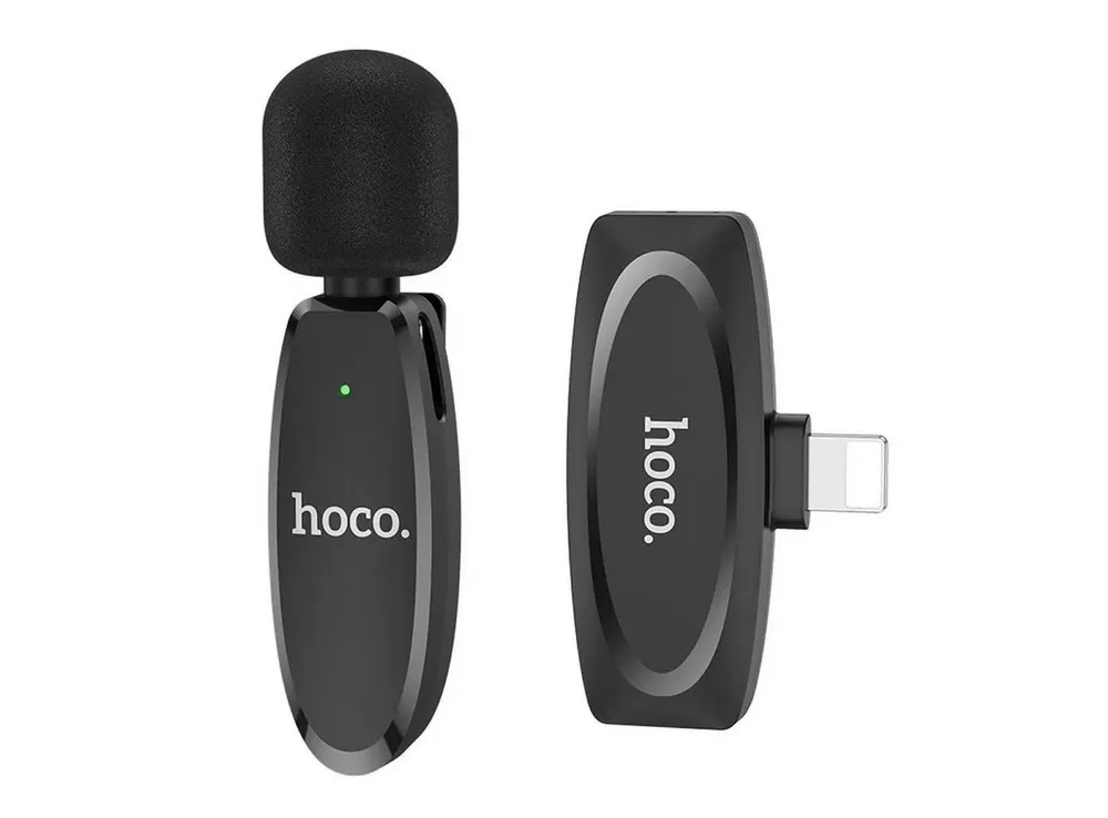 hoco. Mikrofon Drahtloses Lavaliermikrofon für iPhone 8-pin iPhone-Anschluss schwarz (1-tlg)