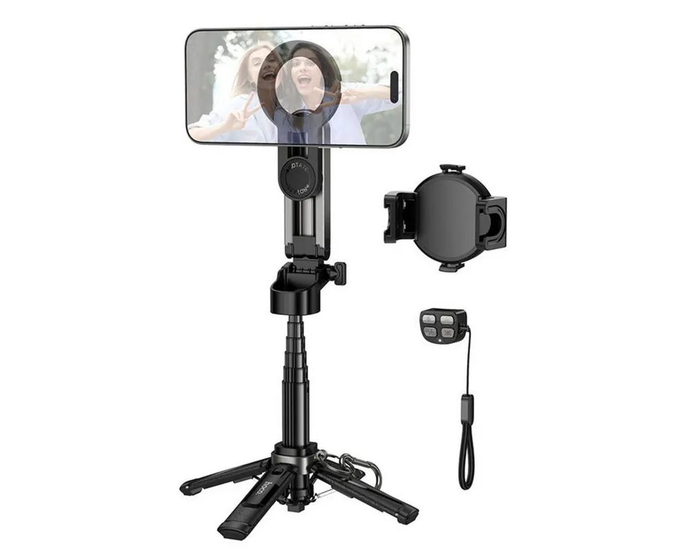hoco. Selfie-Stick K27 PRO, Magnetische Halterung mit Bluetooth Fernbedienung für ruhige Aufnahmen