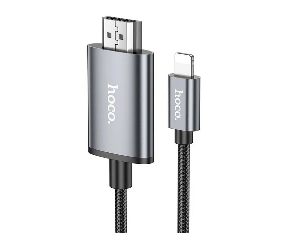 hoco. UA27 HDMI-Kabel, HDMI, kompatibel mit iPhone Anschluss, (200 cm), Full HD 1080p Videoübertragung auf HDMI Displays
