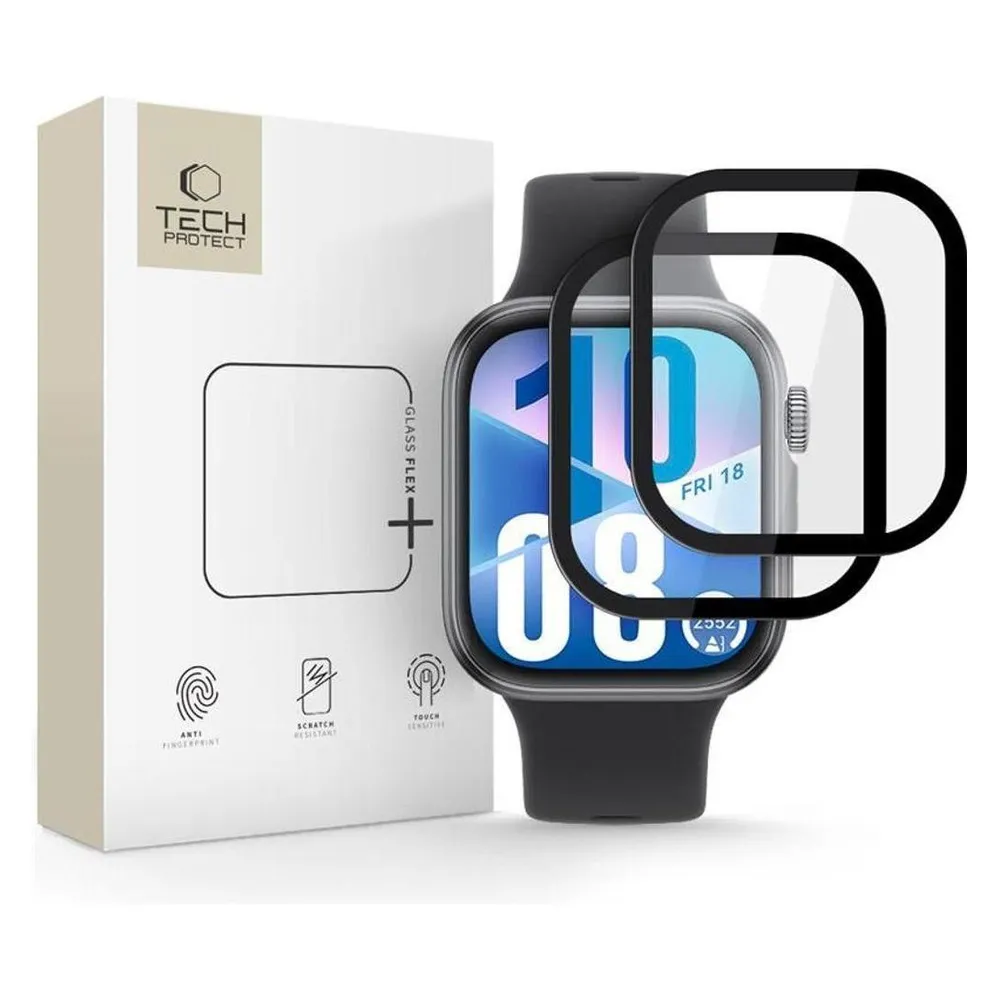 Hofi Tech-Protect Glass Flex+ 2er-Pack Hybridglas für Huawei Watch Fit 3 / 4 - Schwarz