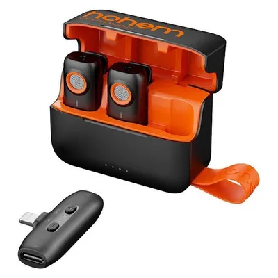 Mikrofon Hohem MIC-01-LIGHT Bluetooth kabellos Clip-on mit Etui und Windschutz