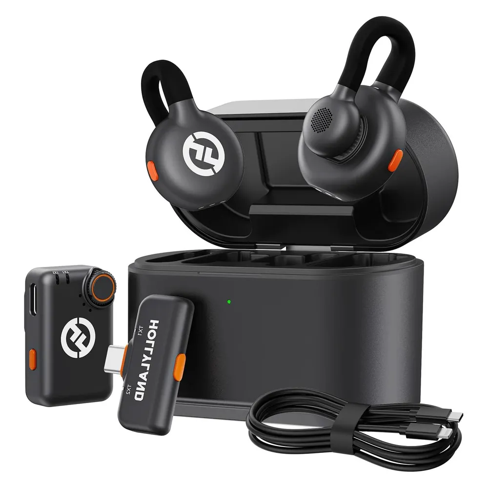 Hollyland LARK M2S Kabelloses Kombi-Mikrofon USB-C Lightning Niere Erweiterte Laufzeit