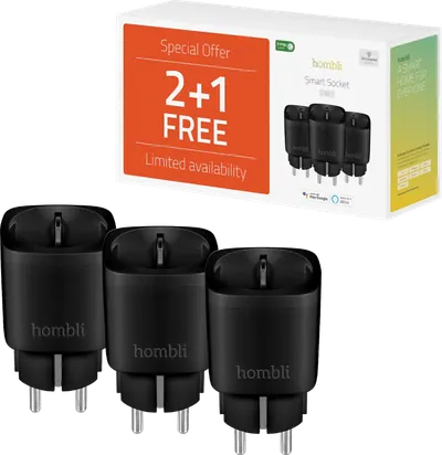 Hombli Smart Plug Schwarz 3er-Pack