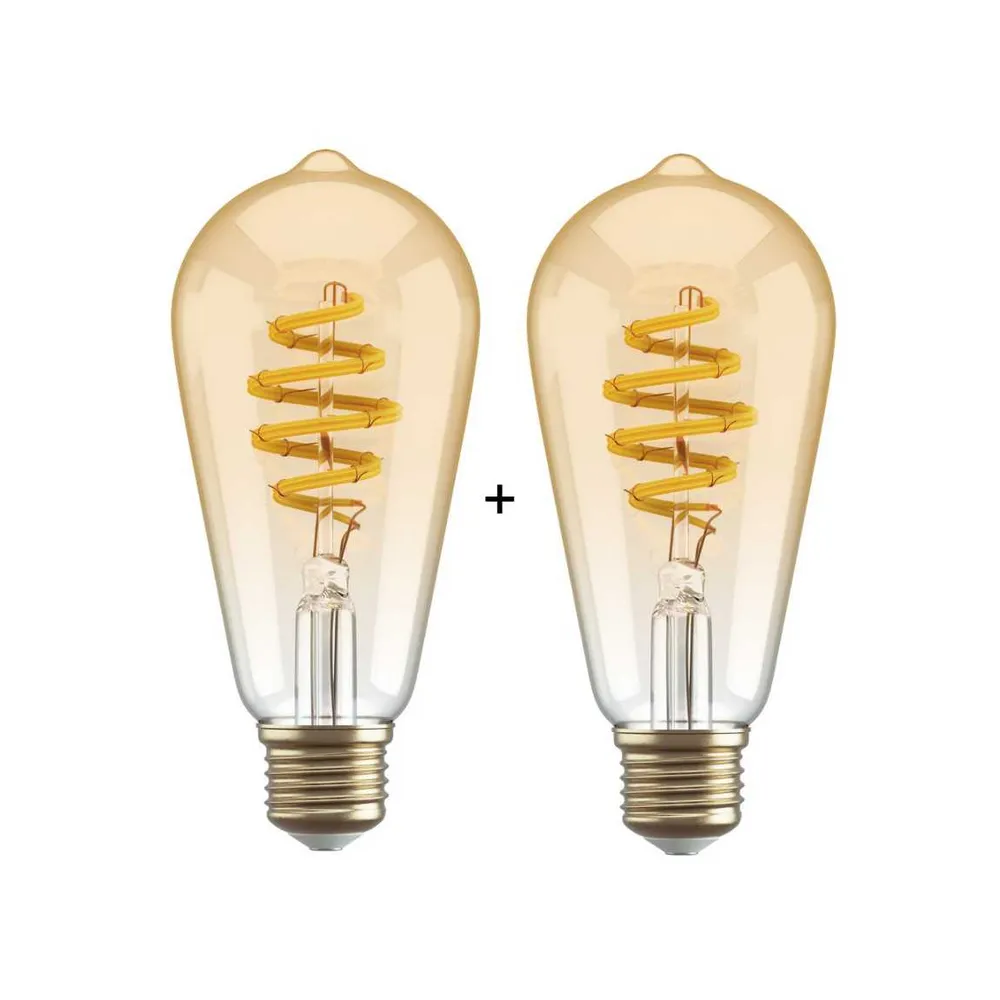 Hombli Filament Bulb CCT E27 ST64-Amber 2er-Set