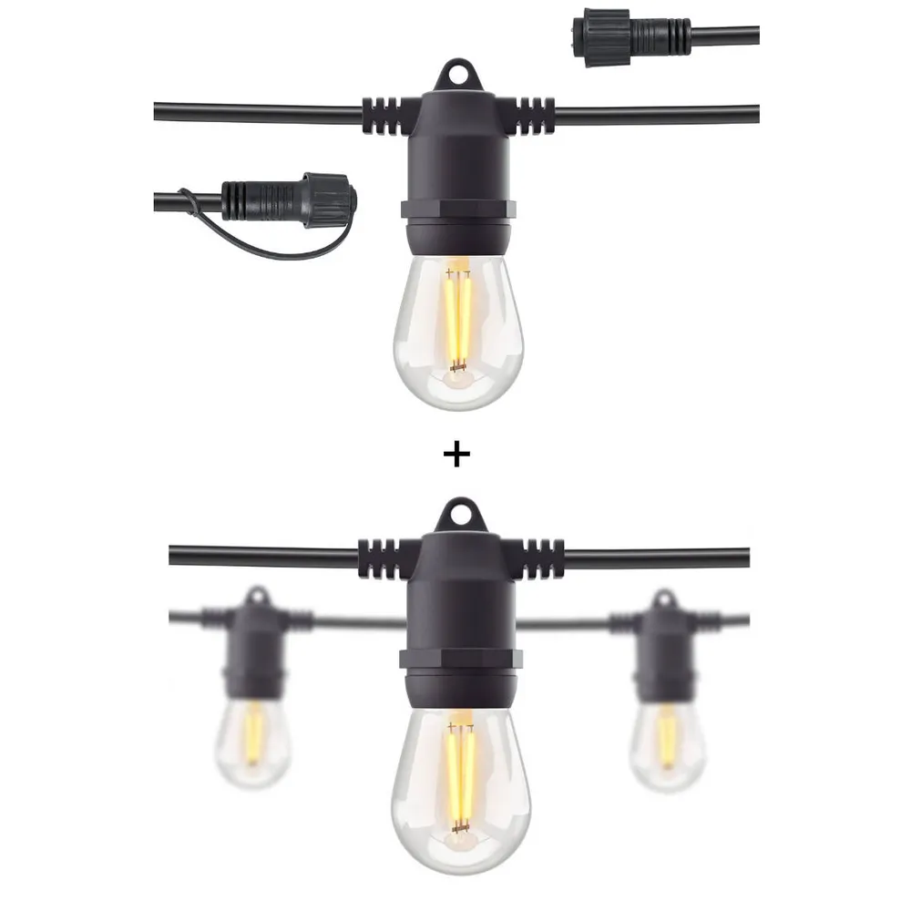 Hombli Set - mit Outdoor Smart Light String 5m + 5m Erweiterung - Schwarz