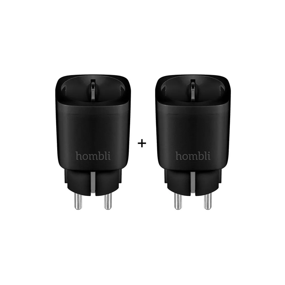 Hombli Smart Steckdose - Zwischenstecker - 2er-Set - Schwarz