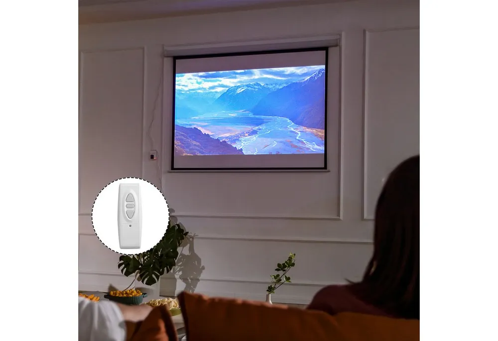HOMCOM Beamer Leinwand 171 x 130 cm 84 Zoll 4:3 HD 4K Motorleinwand (für Heimkino oder Präsentationen Weiß)