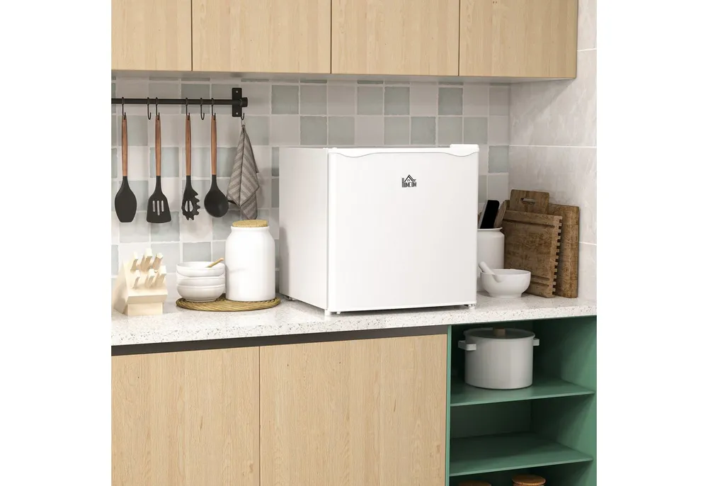 HOMCOM Gefrierschrank Gefriertruhe 800-127V91WT, 48,8 cm hoch, 47 cm breit, -14 bis -24℃ 5-stufige Temperaturregelung