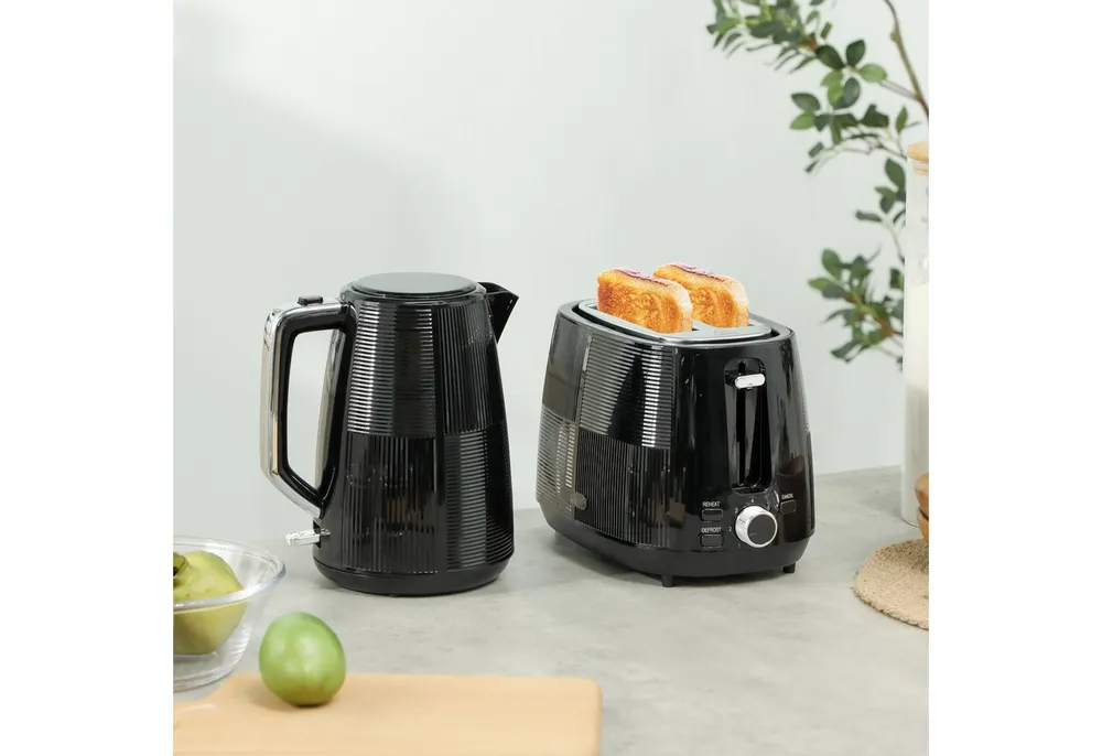 HOMCOM Toaster 1.7 L, verschiedene Funktionen, für Frühstückszubereitung, 2200 W, Automatische Zentrierung, Krümelfach, Schwarz