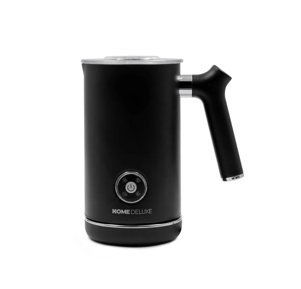 HOME DELUXE Milchaufschäumer ROYAL - Matt Schwarz, 500 W, 4 in 1 Funktion, antihaft-Beschichtung, elektrisch