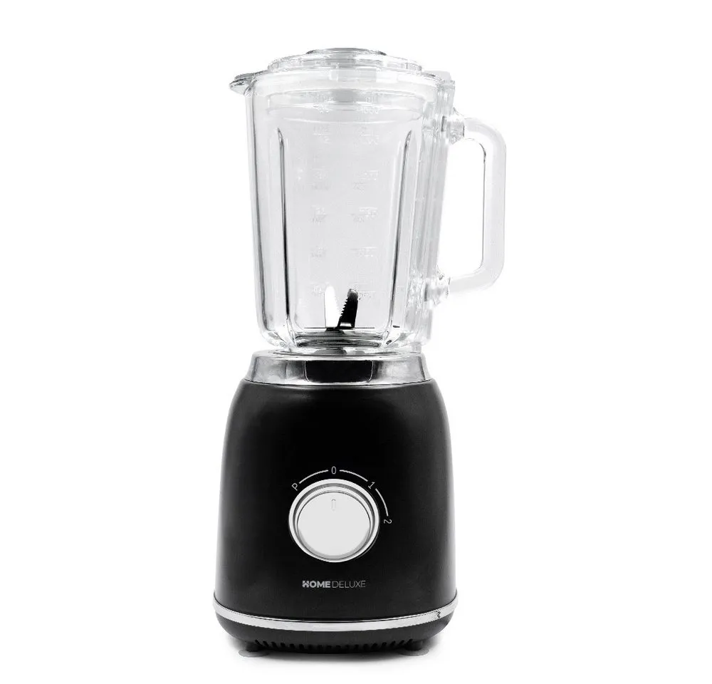 HOME DELUXE Standmixer GRANDE - Matt Schwarz, 800 W, Mixer mit 1,5l, 4 Edelst. Klingen, Smoothie Maker