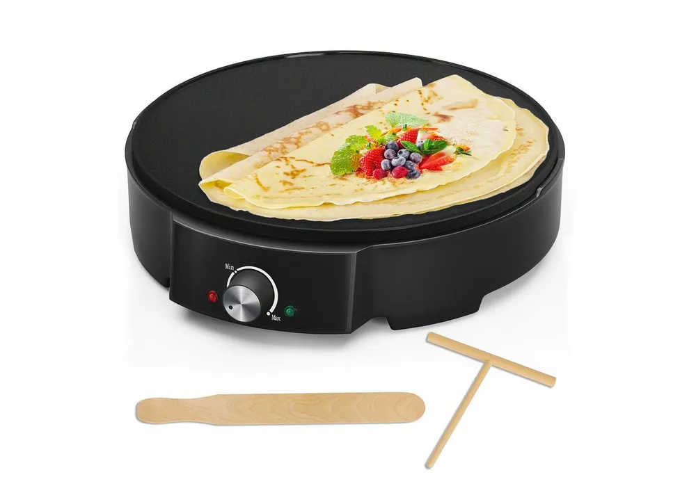 HOMELUX Crêpesmaker 1200 W, Ø 30 cm, inkl. Teigverteiler & Crêpes-Wender, 1200,00 W, Ø 30,00 cm, Temperaturregler, Antihaftbeschichtet