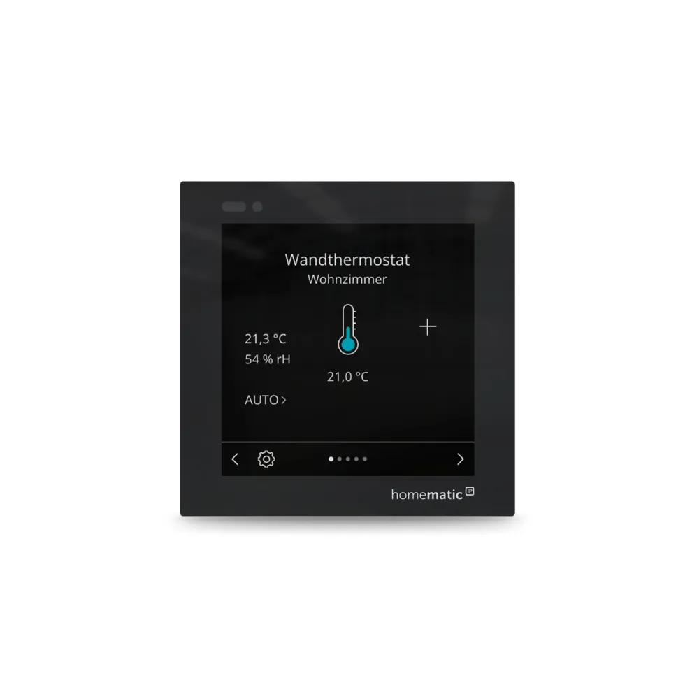 Homematic IP Glasdisplay – plus - zur Licht-/Rolladen-/Jalousie-/ Heizungssteuerung - Schwarz